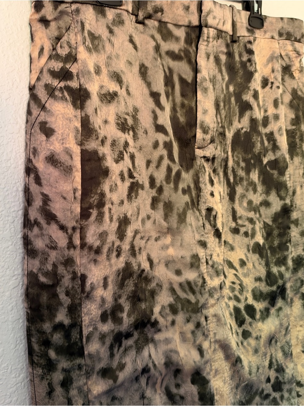 Zara Abstract Animal Print Crushed Satin Look Skirt